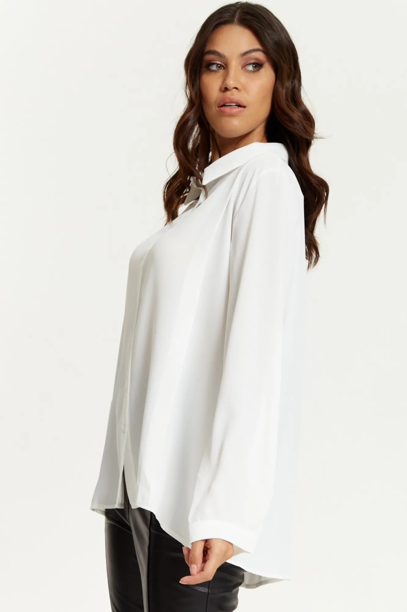 Long Sleeve Tops^Hoxton Gal Relaxed Fit Long Sleeves Shirt Top With Button White