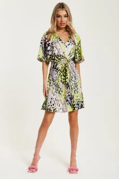 Mini Dresses^Liquorish Abstract Print Mini Dress Multicolour