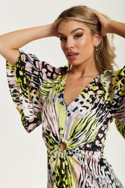 Mini Dresses^Liquorish Abstract Print Mini Dress Multicolour