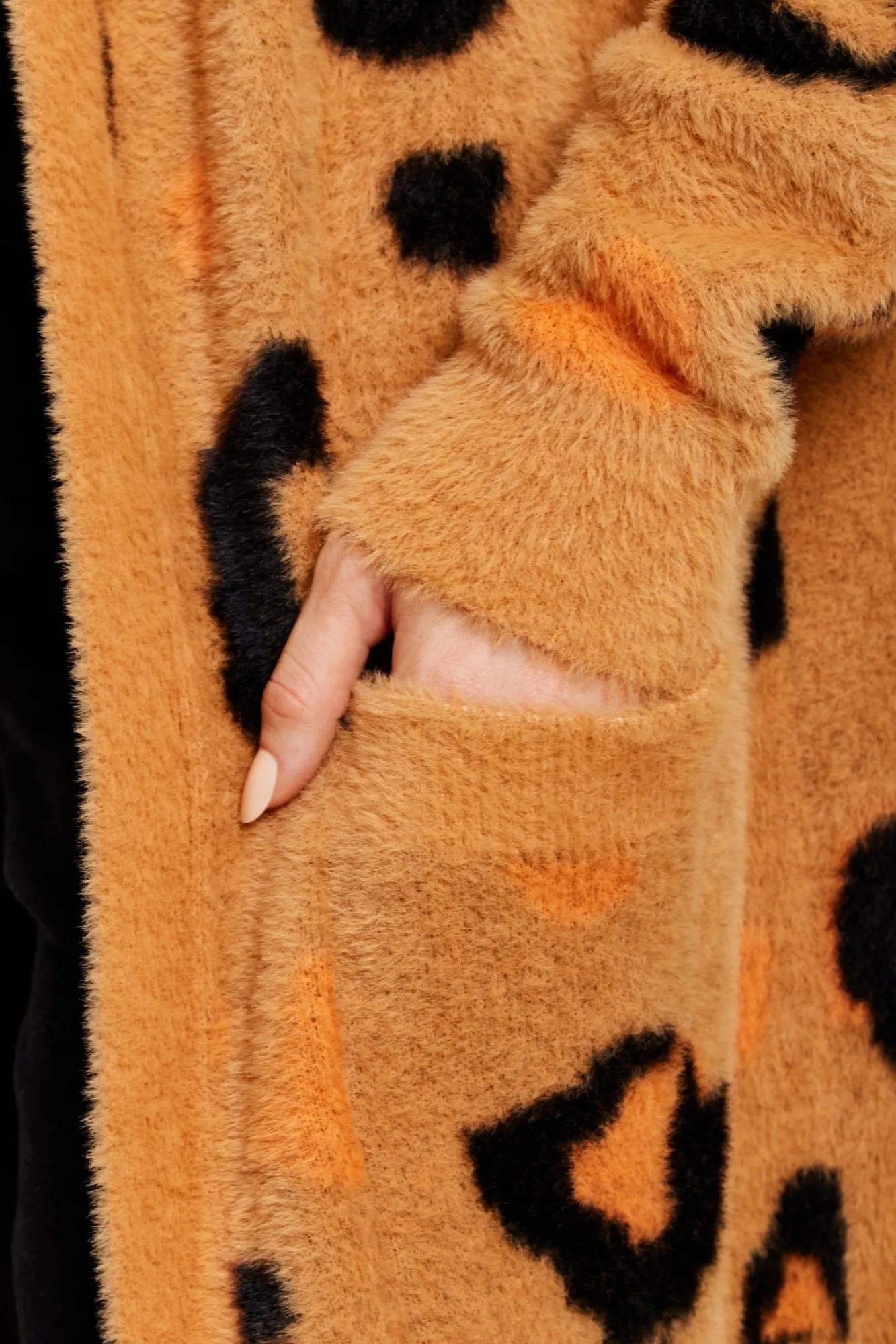 Cardigans^Liquorish Animal Pattern Longline Cardigan In Brown Orange