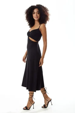 Midi Dresses^Liquorish Cami Dress With Cut Out Details Black