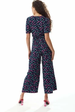 Jumpsuits^Liquorish Cherry Print Jumpsuit In Navy