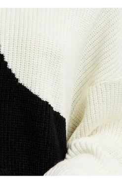 Jumpers^Liquorish Colour Block Jumper In Black And White Multicolor