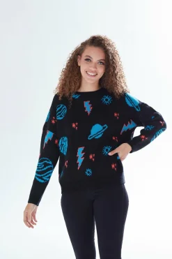 Jumpers^Liquorish Cosmic Pattern Jumper Multicolor