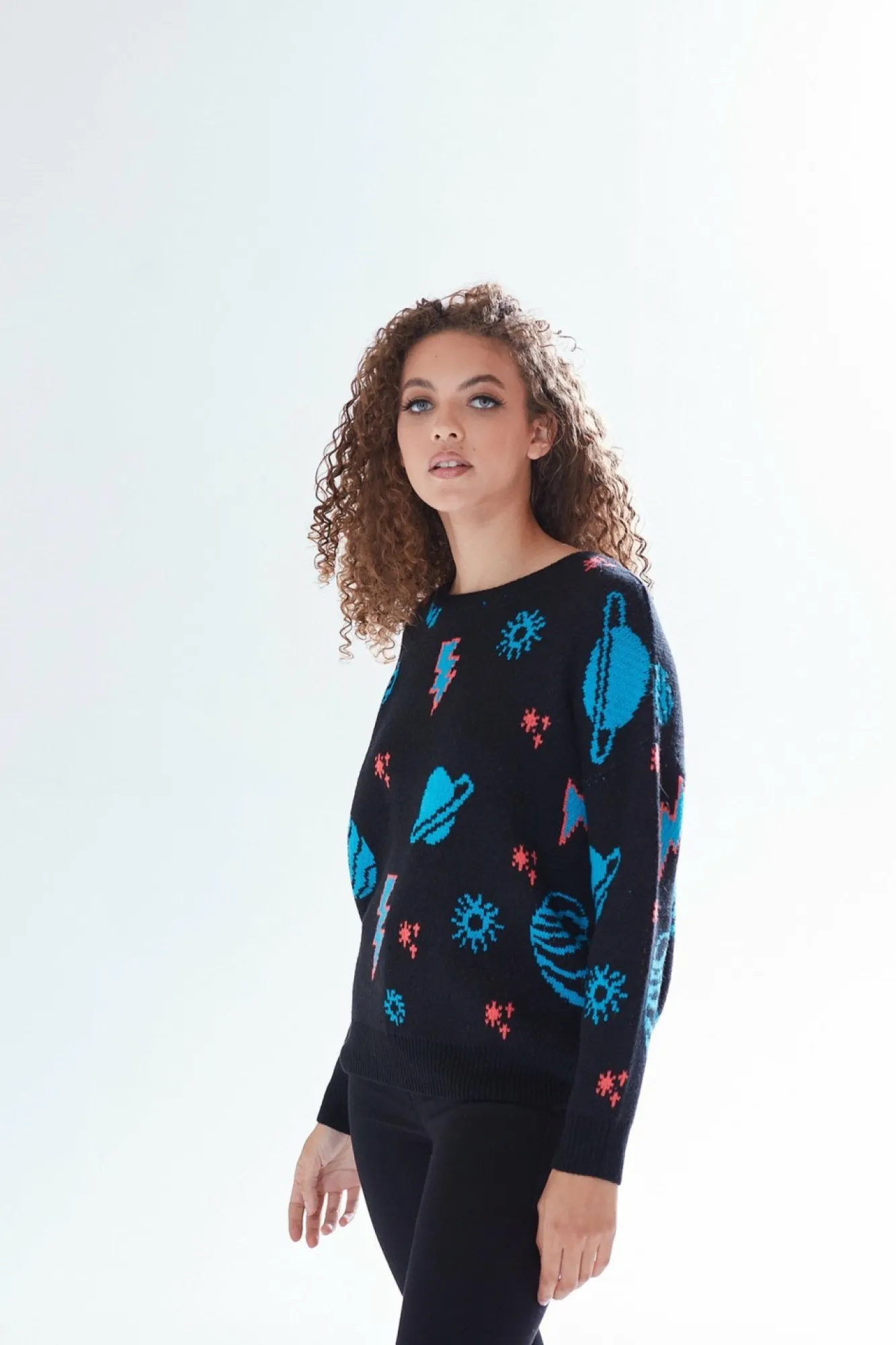 Jumpers^Liquorish Cosmic Pattern Jumper Multicolor