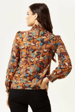 Blouses^Liquorish Divine Floral Print Top Long Sleeves Tuscany