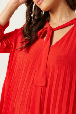 Mini Dresses^Liquorish Divine Grace Pleated Dress Red