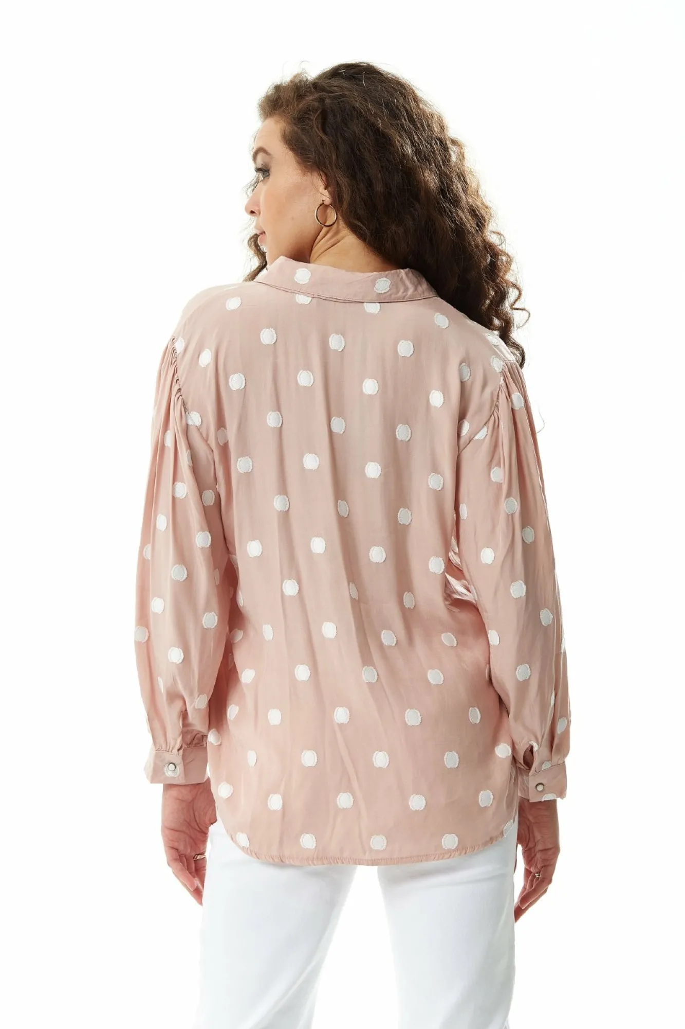 Blouses^Liquorish Divine Grace Polka Dot Shirt In Nude