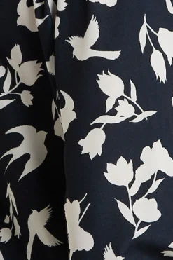 Blouses^Liquorish Floral And Bird Print Wrap Top In Black
