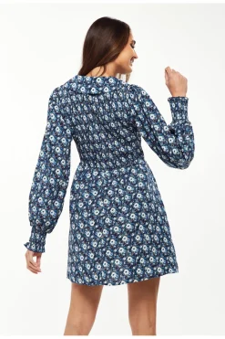 Mini Dresses^Liquorish Floral Print Smock Mini With Peter Pan Collar Blue