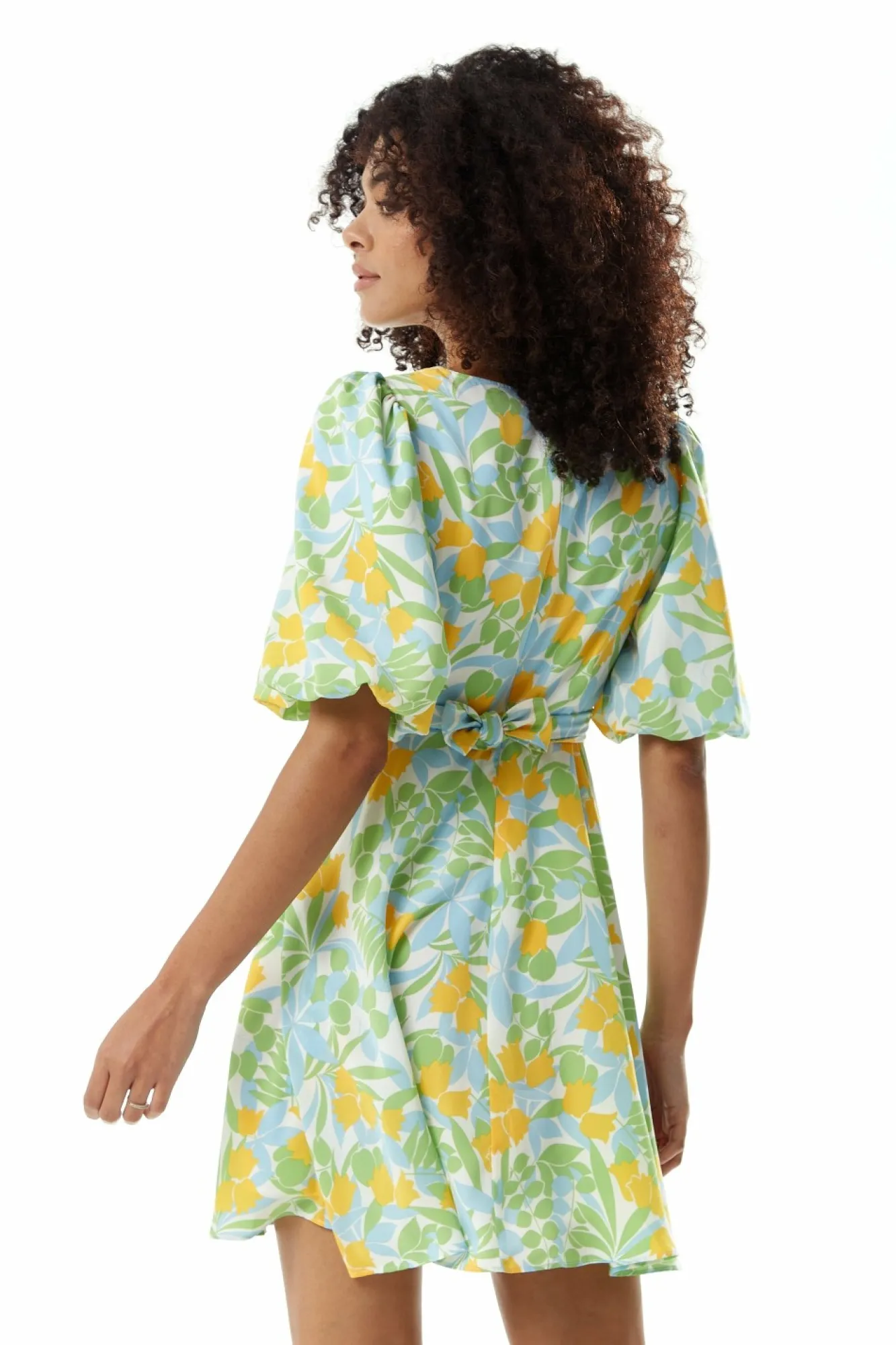 Mini Dresses^Liquorish Floral Summer Dress With Tie Waist Yellow