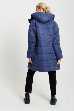 Outerwear^Liquorish Hooded Puffer Coat In Navy