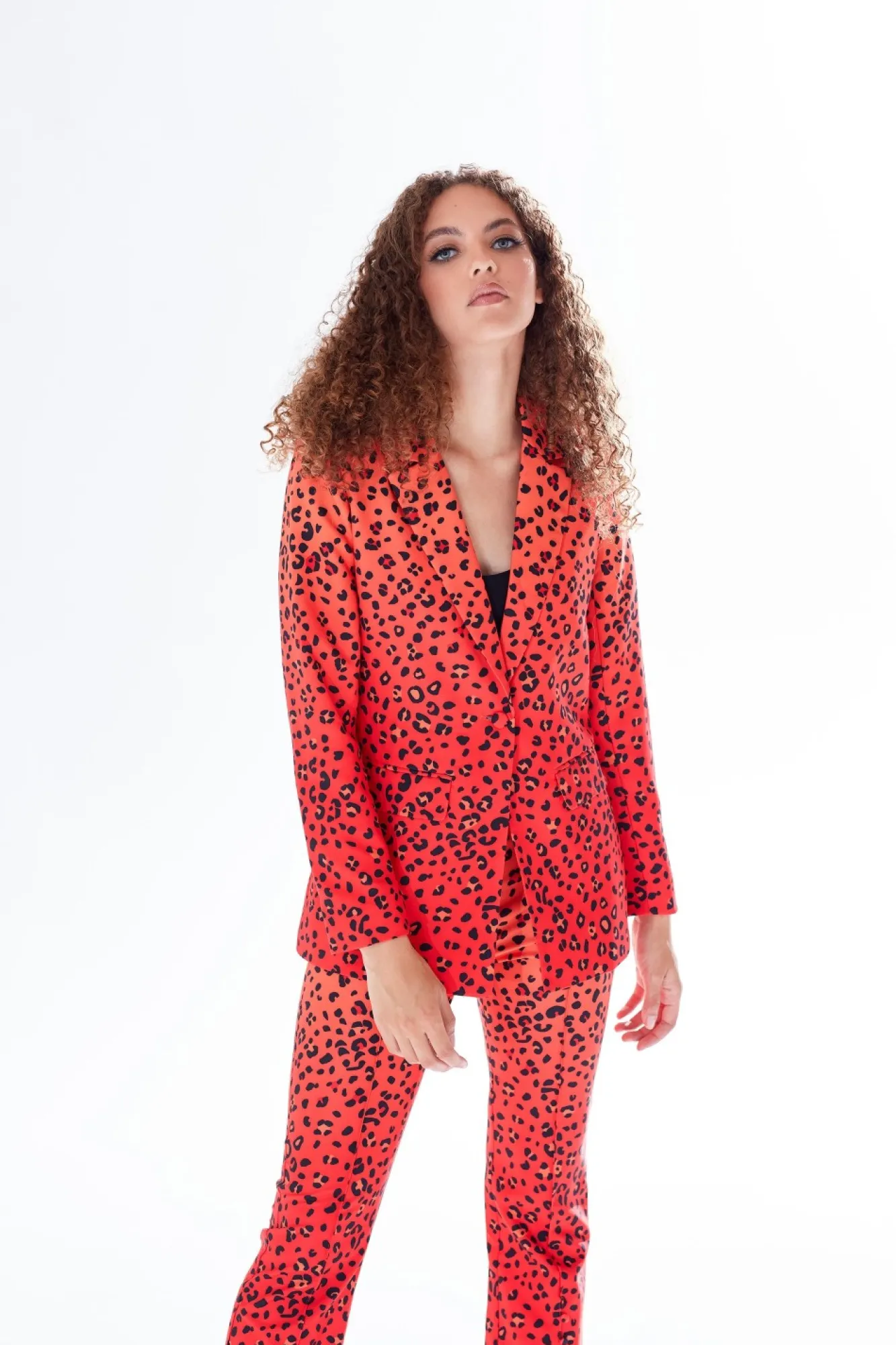 Outerwear^Liquorish Leopard Print Ombre Suit Blazer In Orange Multiorange