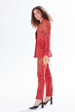 Outerwear^Liquorish Leopard Print Ombre Suit Blazer In Orange Multiorange