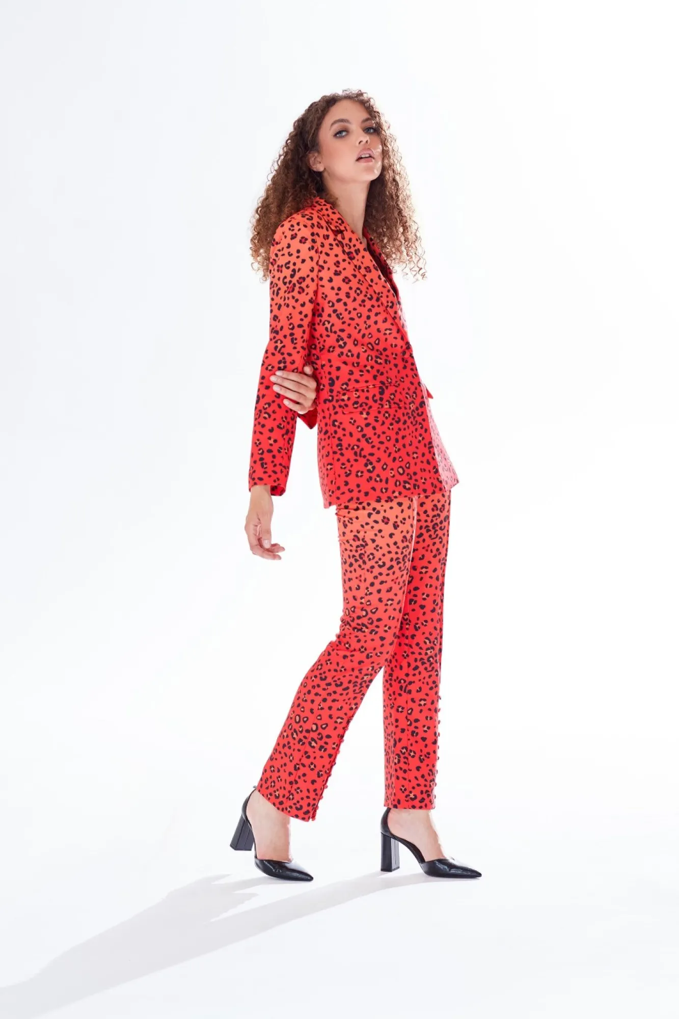 Outerwear^Liquorish Leopard Print Ombre Suit Blazer In Orange Multiorange