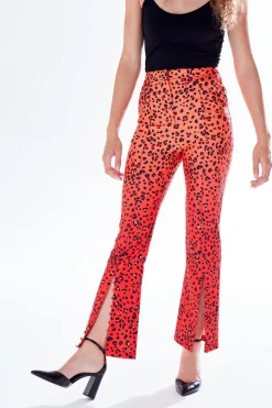 Trousers^Liquorish Leopard Print Ombre Suit Trousers Multiorange