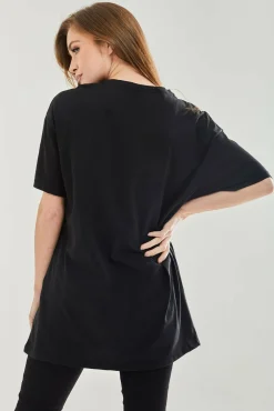 T-Shirts^Liquorish Llama Oversized T-Shirt In Black