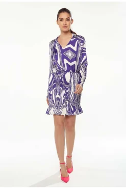 Mini Dresses^Liquorish Marble Print Dress In Purple