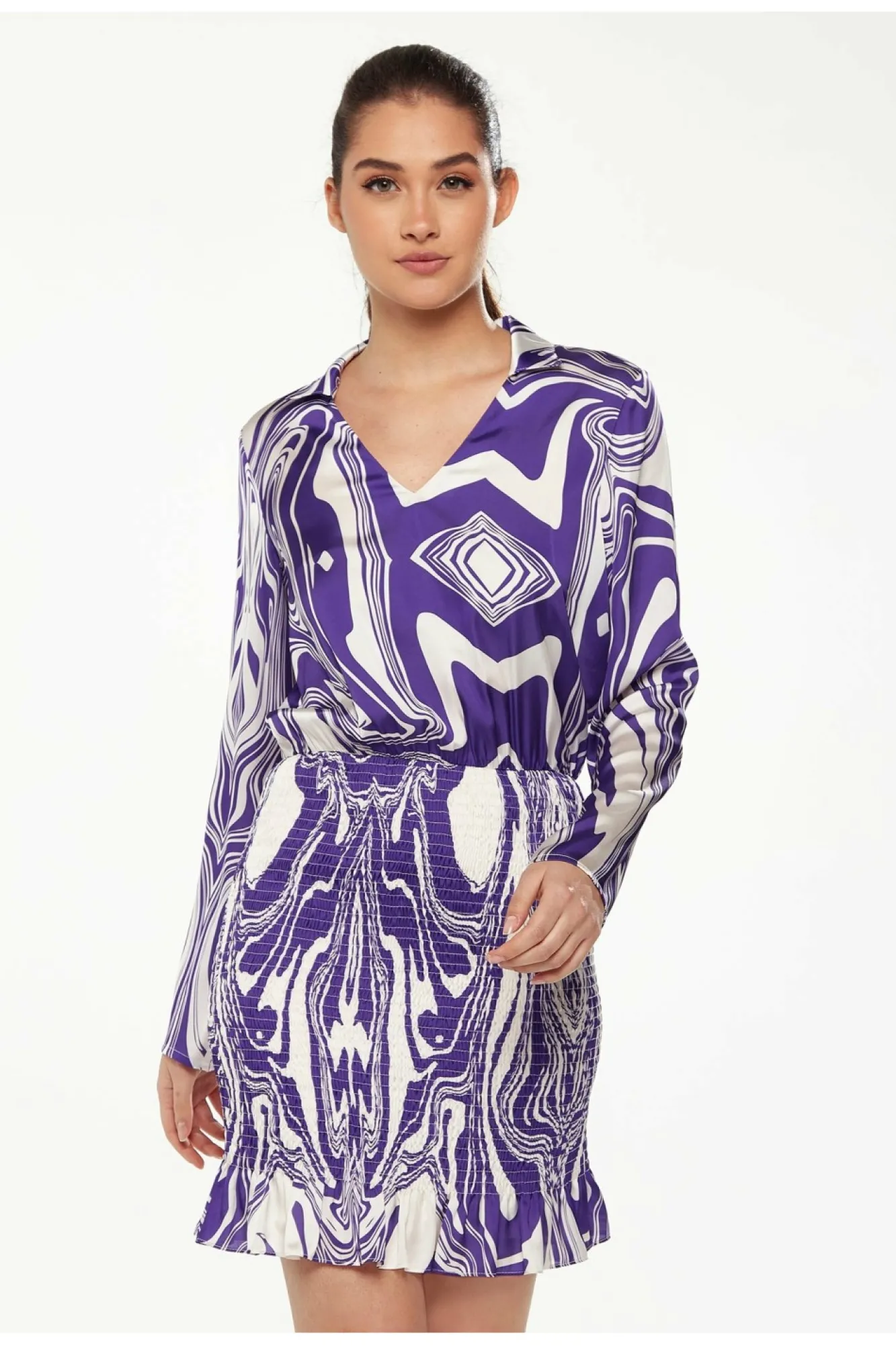 Mini Dresses^Liquorish Marble Print Dress In Purple
