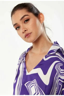 Mini Dresses^Liquorish Marble Print Dress In Purple