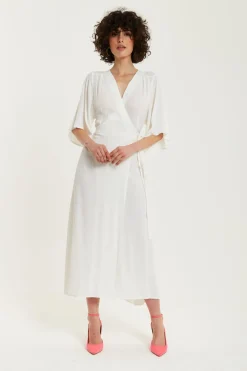 Midi Dresses^Liquorish Midi Wrap Dress In White
