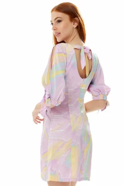 Mini Dresses^Liquorish Mini Abstract Brush Stroke Print Dress In Lilac