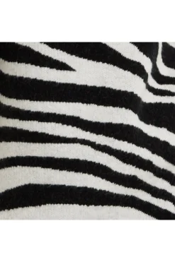 Jumpers^Liquorish Mono Zebra High Neck Jumper Multicolor