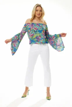 Blouses^Liquorish Off Shoulder Multicolour Top Multicolor