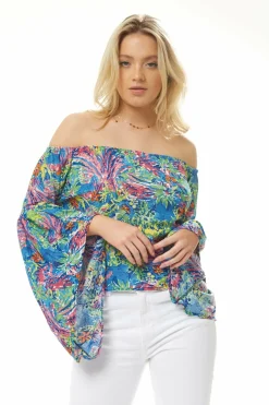 Blouses^Liquorish Off Shoulder Multicolour Top Multicolor