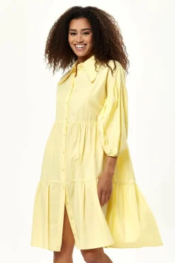 Mini Dresses^Liquorish Oversized Shirt Dress In Yellow