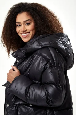 Outerwear^Liquorish Puffer Coat Black
