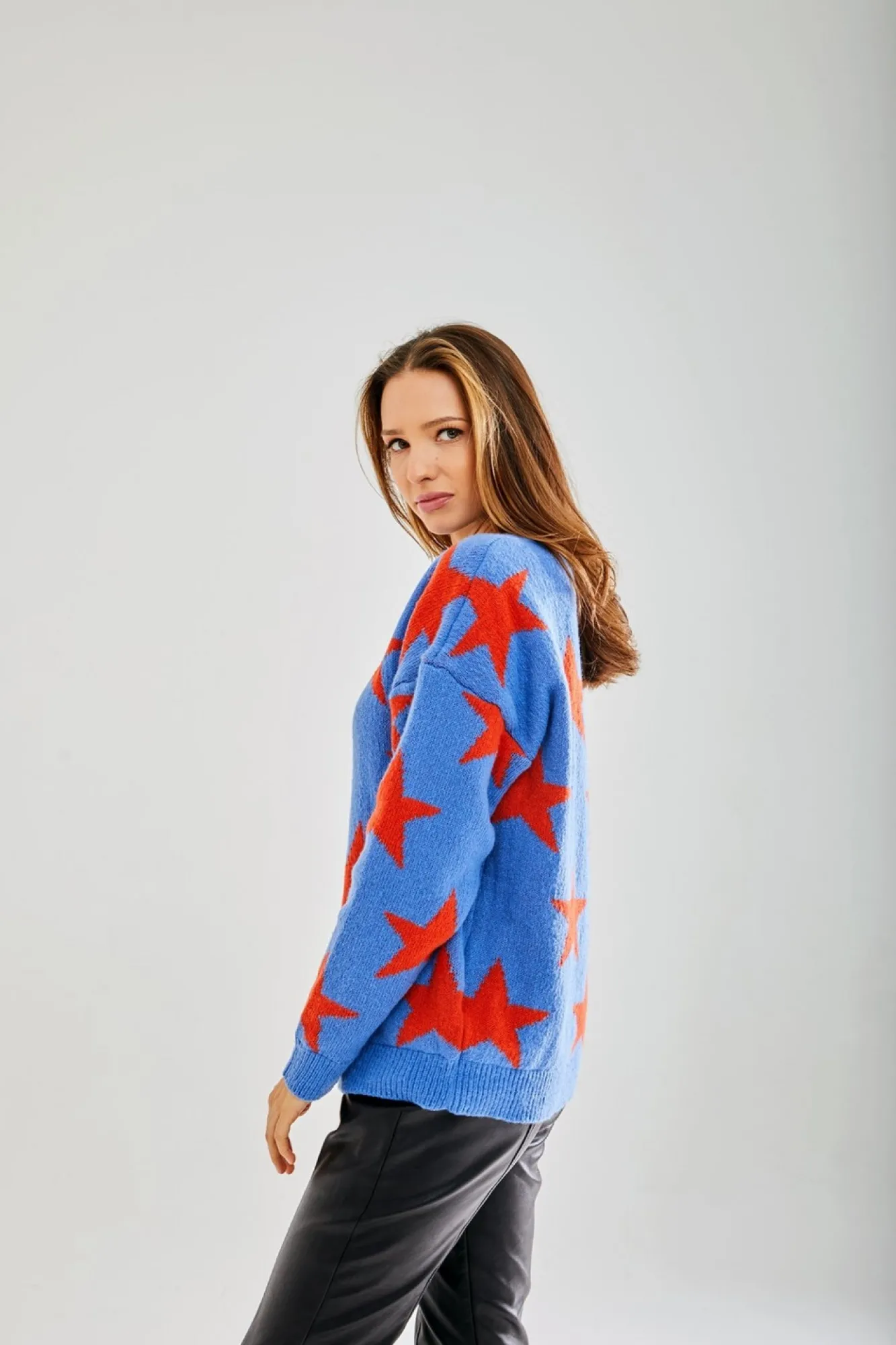 Jumpers^Liquorish Red Star Jumper In Blue