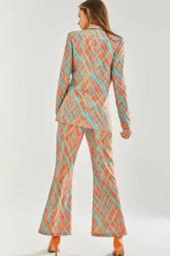 Outerwear^Liquorish Scribble Print Blazer Orange