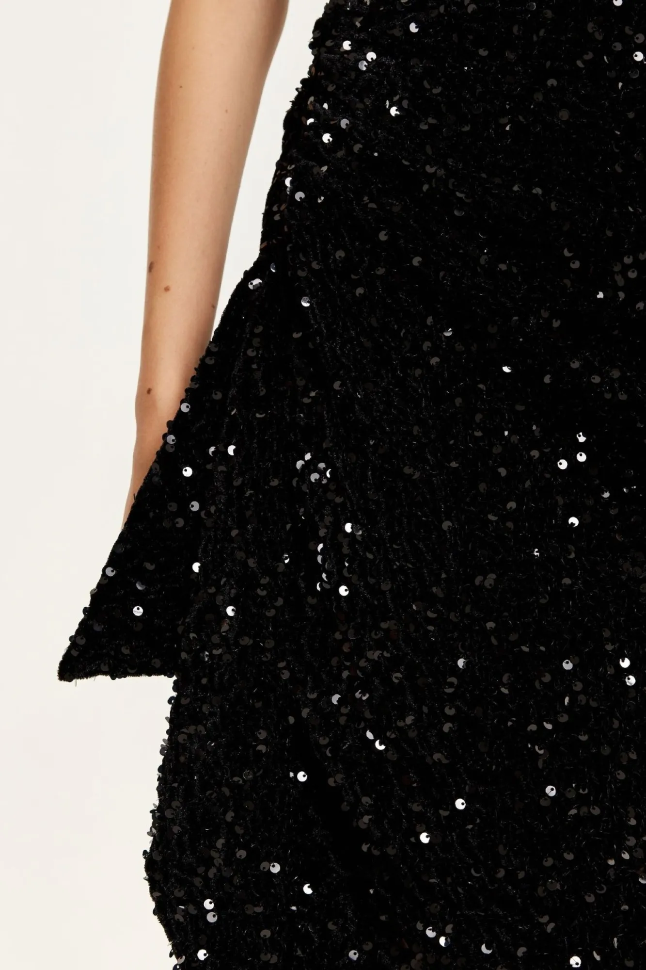 Midi Dresses^Liquorish Sequin Velvet One Shoulder Midi Dress Black