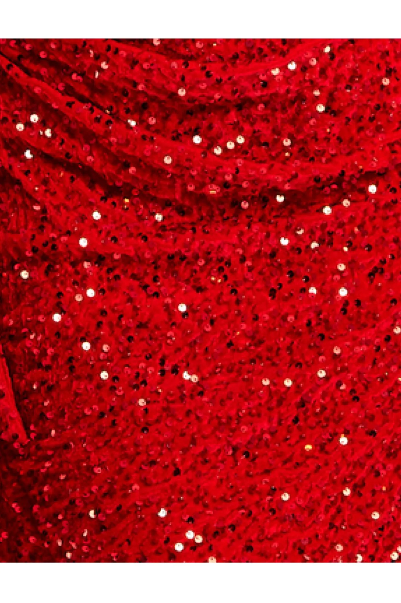 Mini Dresses^Liquorish Sequin Velvet One Shoulder Mini Dress Red