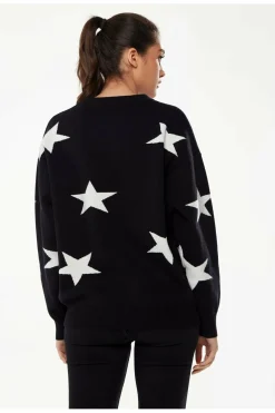 Jumpers^Liquorish Star Pattern Jumper In Black & White Blackwhite