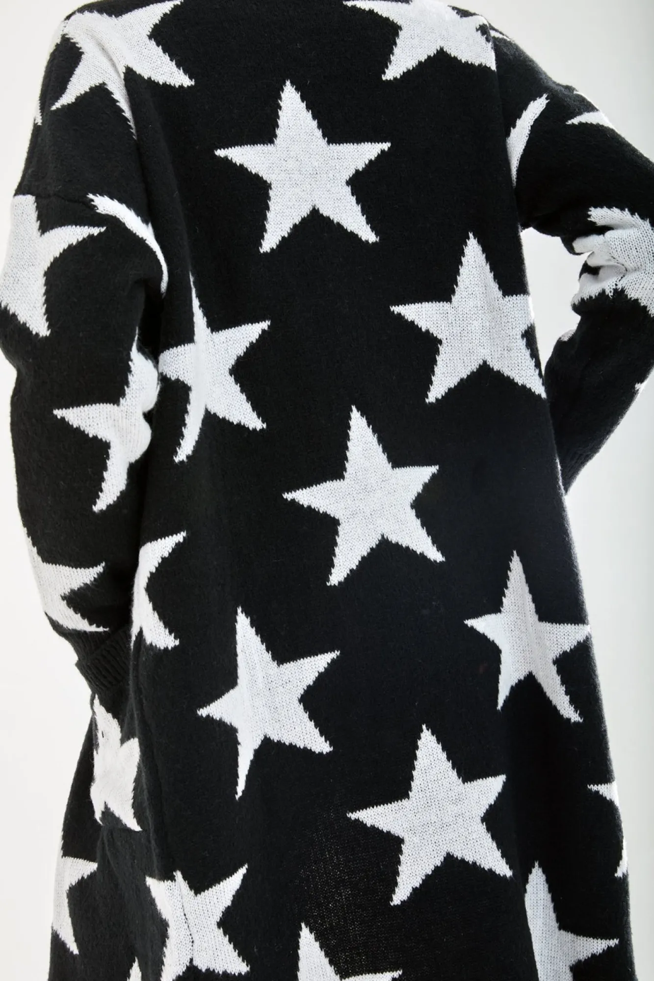 Cardigans^Liquorish Star Pattern Long Cardigan In Black