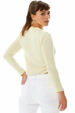 Jumpers^Liquorish Top In And White Stripes With Long Sleeves Yellow