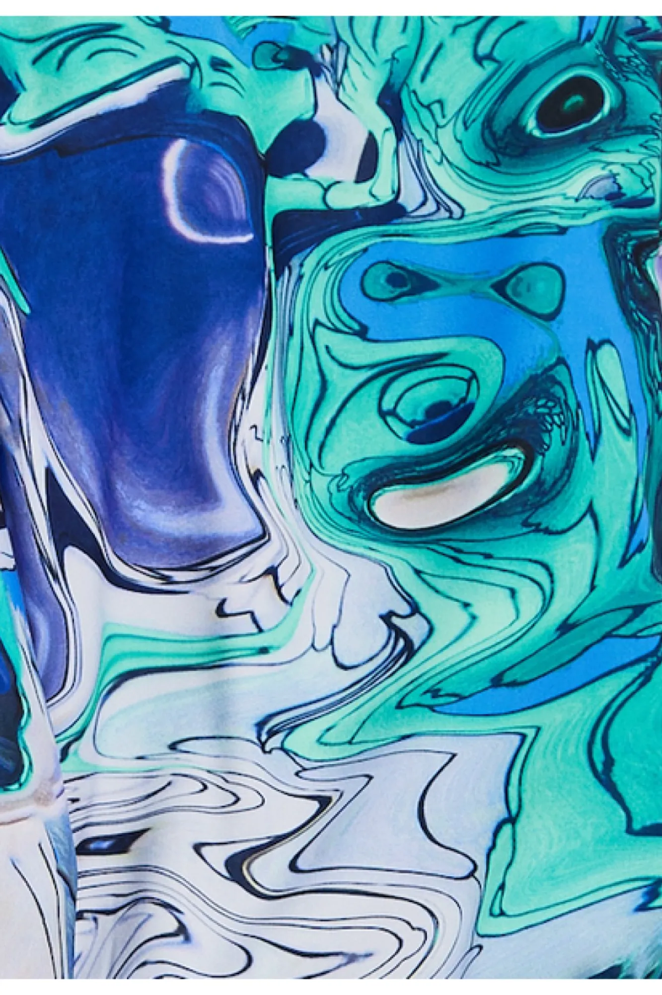 Blouses^Liquorish Turquoise Marble Print Wrap Top Blue