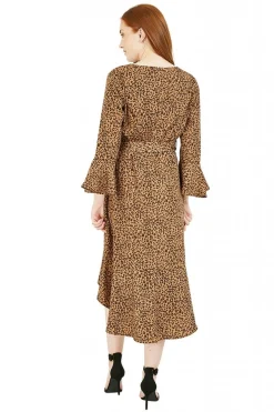 Mini Dresses^Mela London Animal Print Fitted Dress Brown