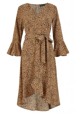 Mini Dresses^Mela London Animal Print Fitted Dress Brown