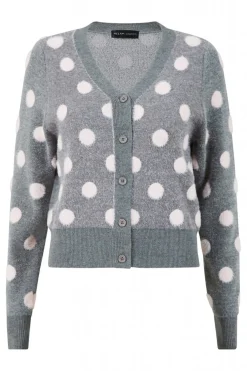 Cardigans^Mela London Buttoned Down Spot Cardigan Grey