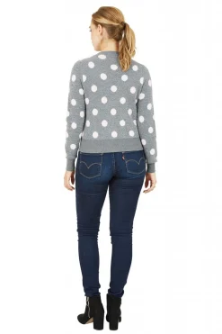 Cardigans^Mela London Buttoned Down Spot Cardigan Grey