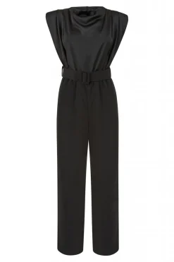 Jumpsuits^Mela London Cowl Neck Stretch Jumpsuit Black