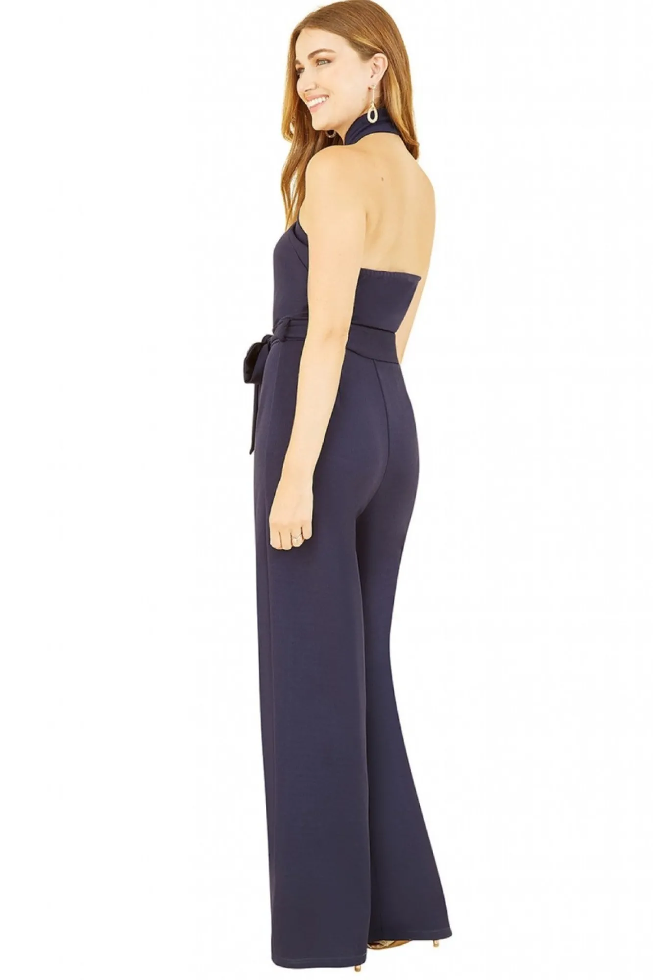 Jumpsuits^Mela London Cross Over Halter Neck Jumpsuit Navy