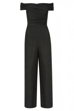 Jumpsuits^Mela London Crossover Bardot Jumpsuit Black