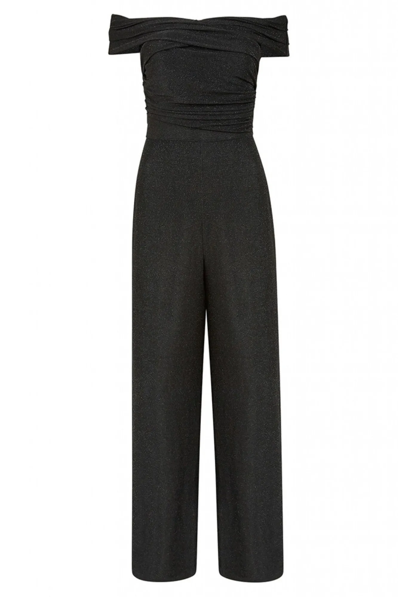 Jumpsuits^Mela London Crossover Bardot Jumpsuit Black