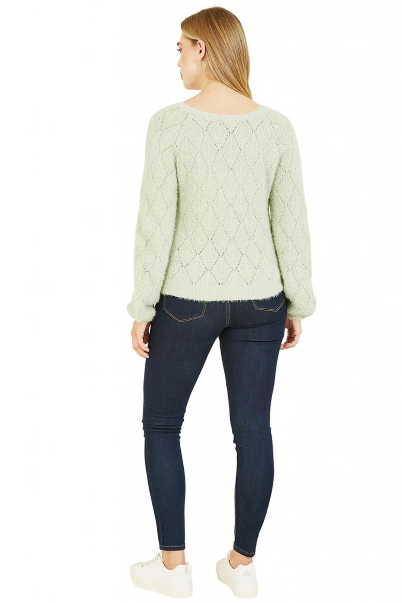 Cardigans^Mela London Diamond Stitch Knitted Cardigan Green