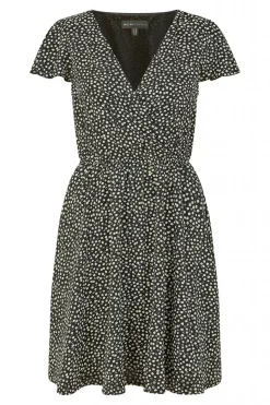 Mini Dresses^Mela London Ditsy Daisy Print Skater Dress Black