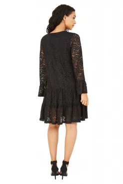 Mini Dresses^Mela London Lace Smock Dress Black